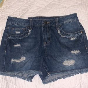 brand new destructed jean shorts